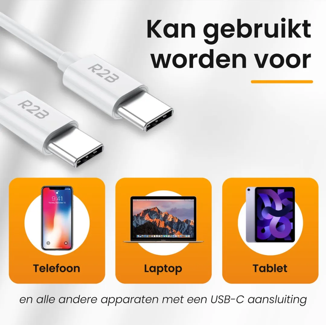 R2B USB-C Kabel 2m - Wit
