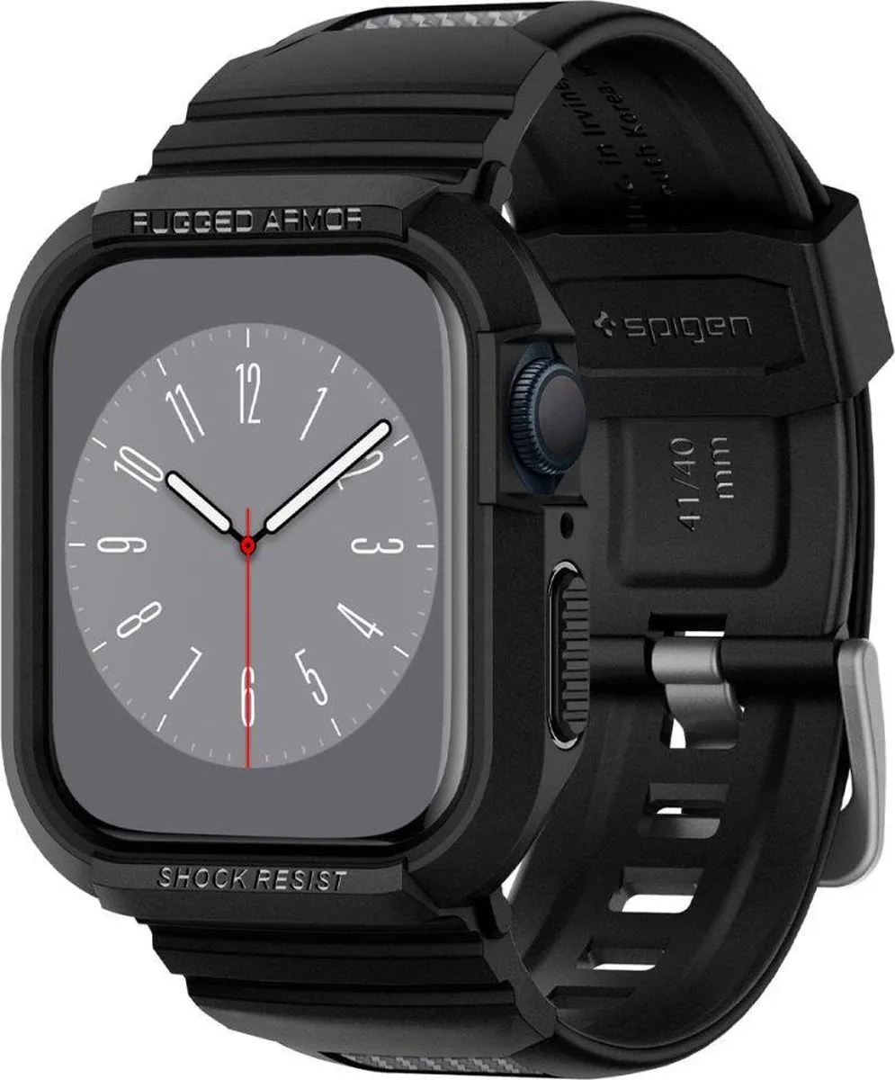Spigen Rugged Armor Pro Apple Watch Hoesje 40mm - Zwart