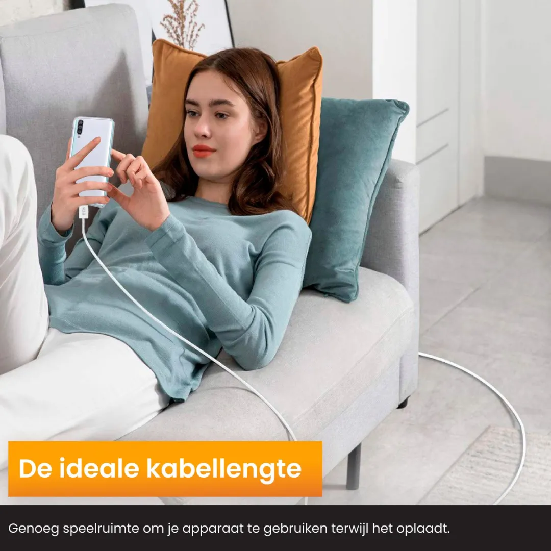 R2B USB-C naar USB-A Kabel 2m - Wit