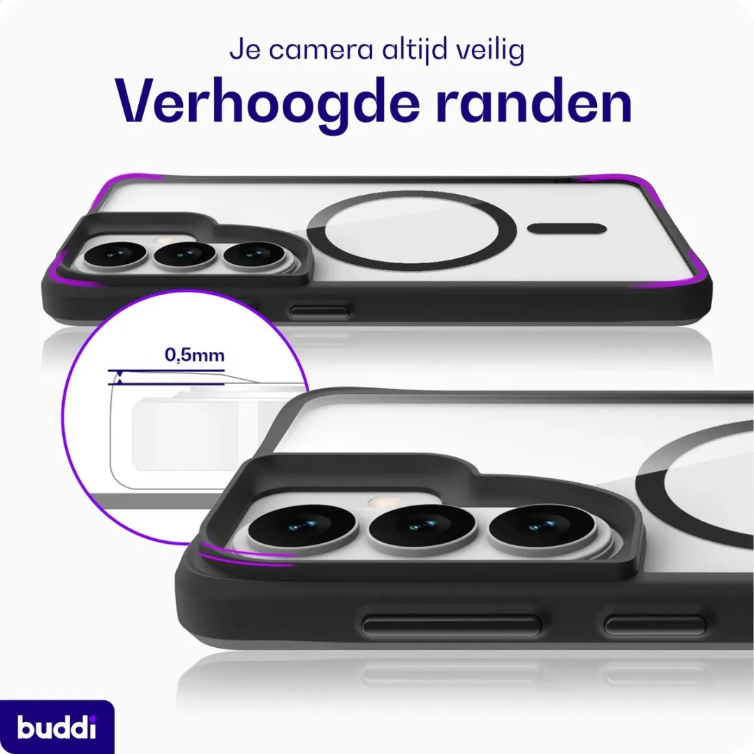 Buddi Hybrid Hoesje Samsung Galaxy A57 - MagSafe - Transparant Zwart