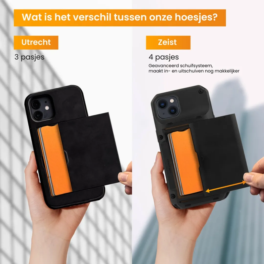 R2B iPhone 13 Hoesje Zeist - 4 Pasjes - Zwart