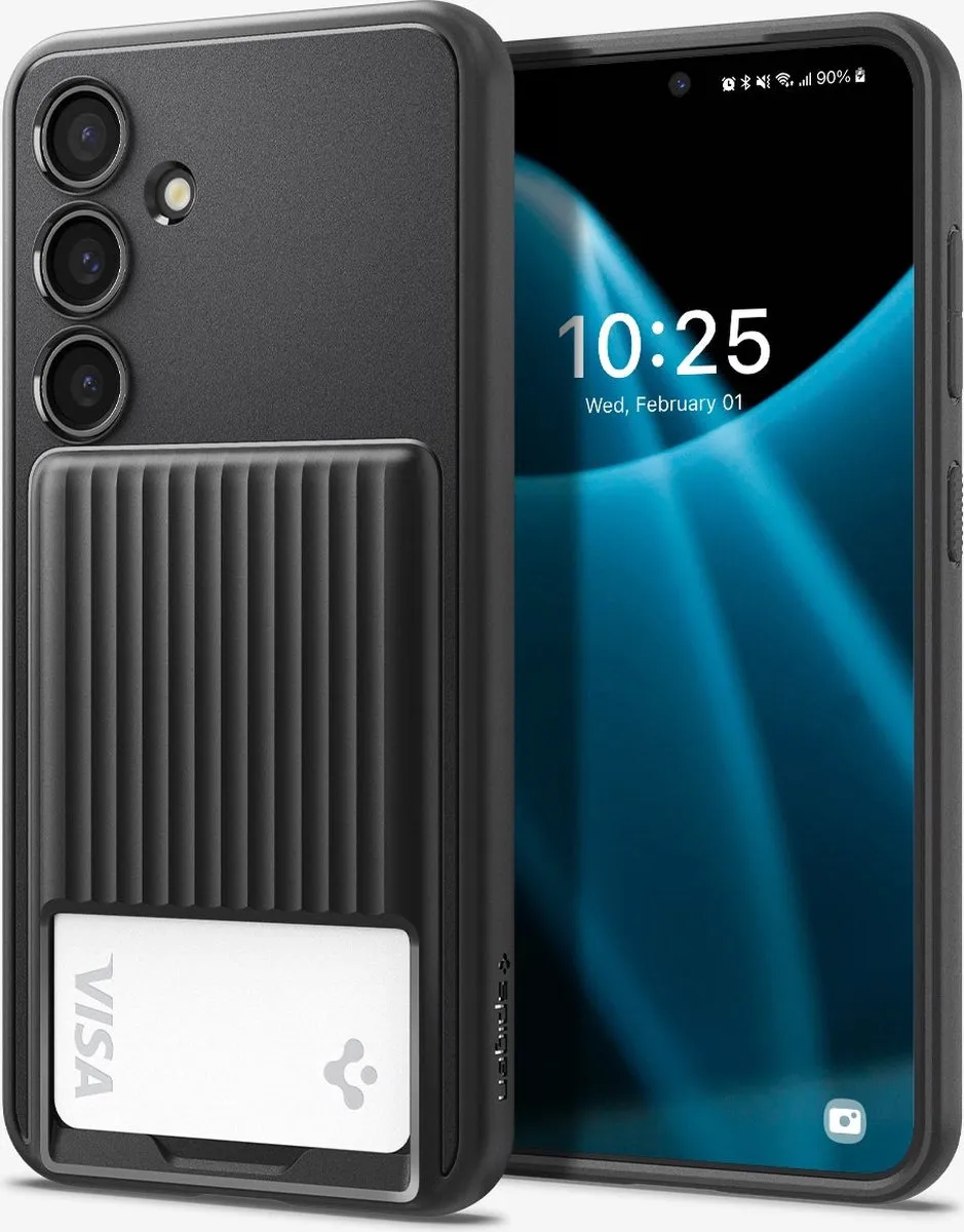 Spigen Liquid Slot Hoesje S24 Plus - Zwart - 1 Pasjeshouder