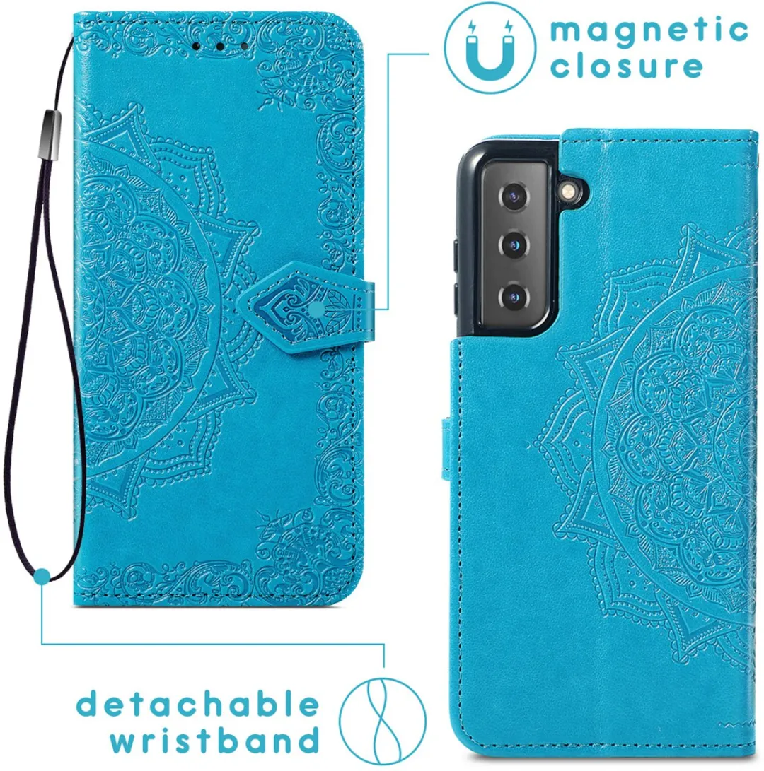 Imoshion Mandala Bookcase Hoesje Samsung Galaxy S21 - Turquoise