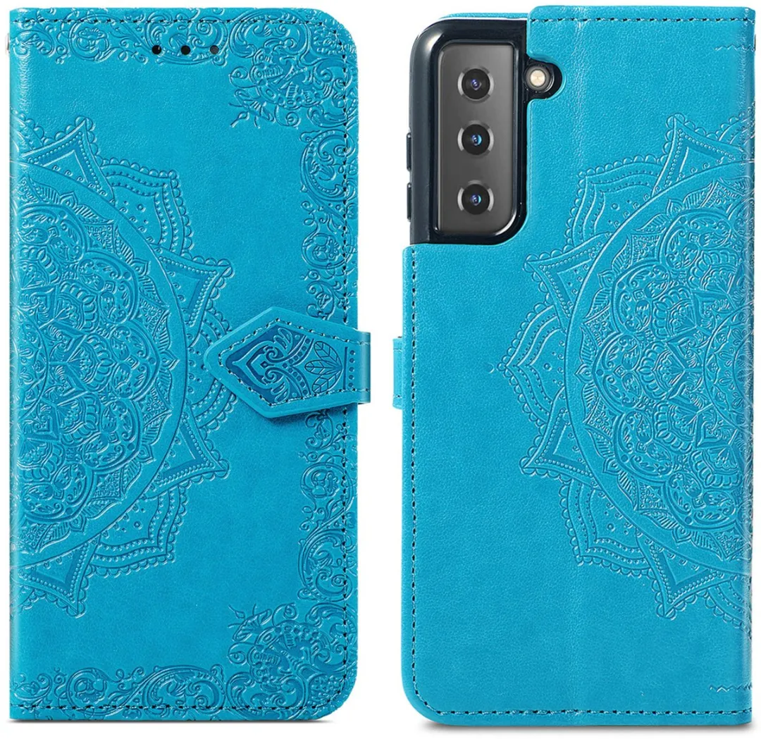 Imoshion Mandala Bookcase Hoesje Samsung Galaxy S21 - Turquoise