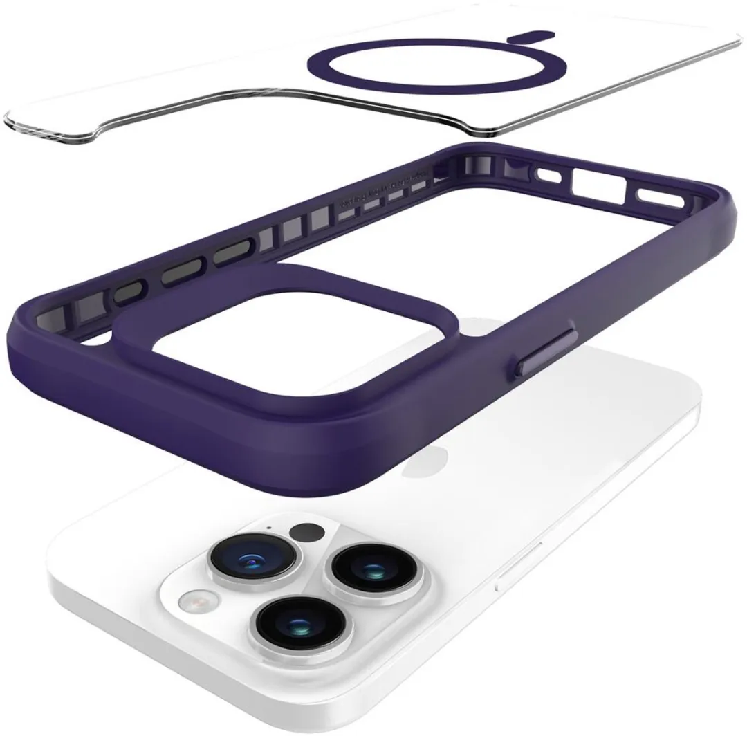 Buddi Hybrid iPhone 15 Pro Max Hoesje - Transparant Paars