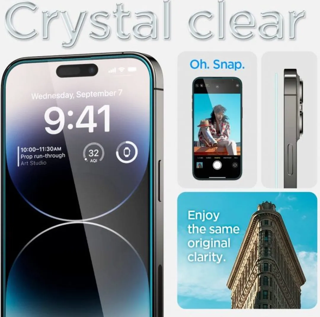 Spigen Glas.tR AGL05222 iPhone 14 Pro Screenprotector - 2 Stuks