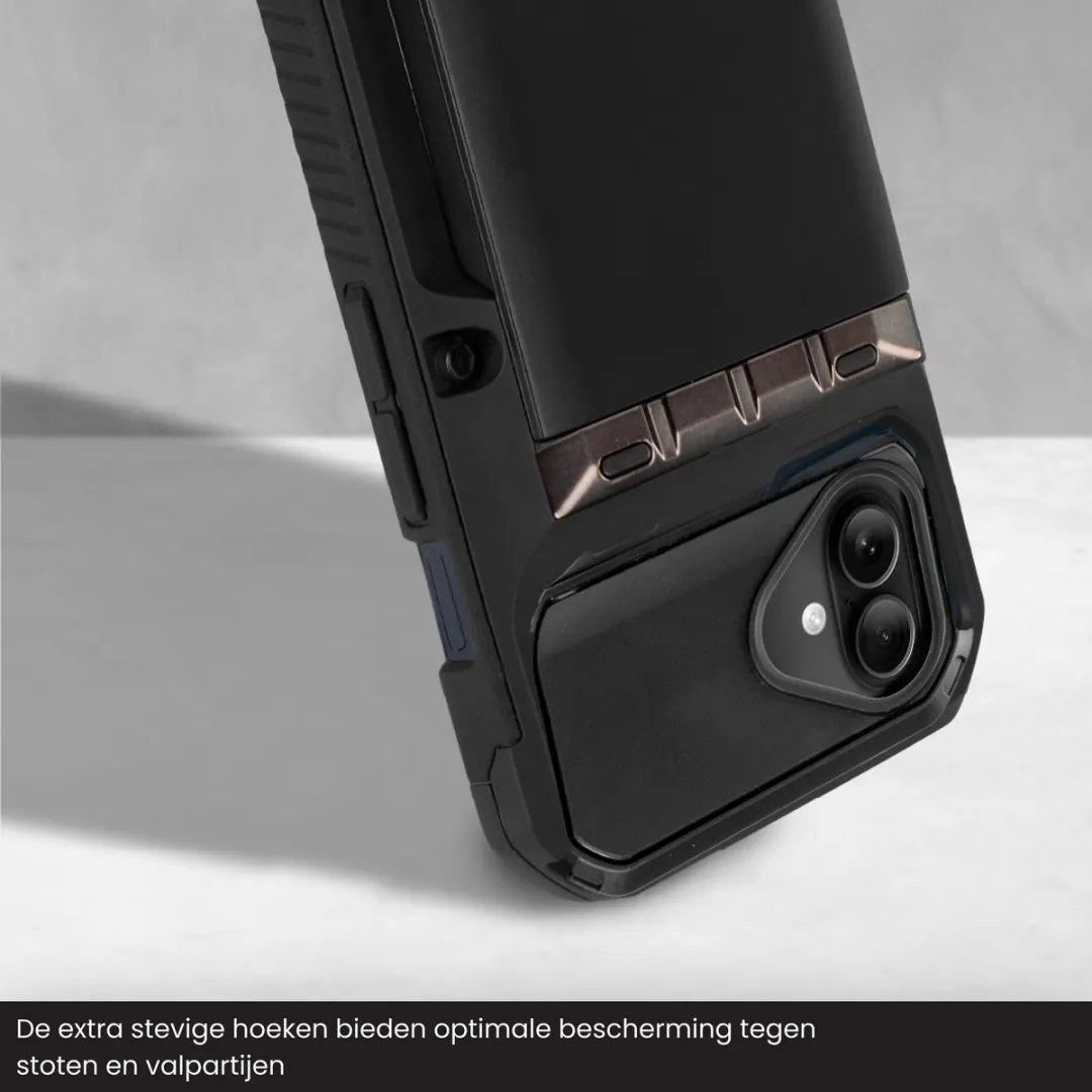 R2B iPhone 17 Hoesje met Pasjeshouder - 4 Pasjes - Zwart