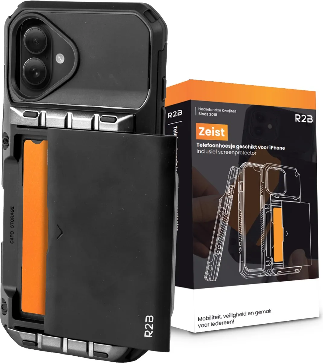 R2B iPhone 17 Hoesje met Pasjeshouder