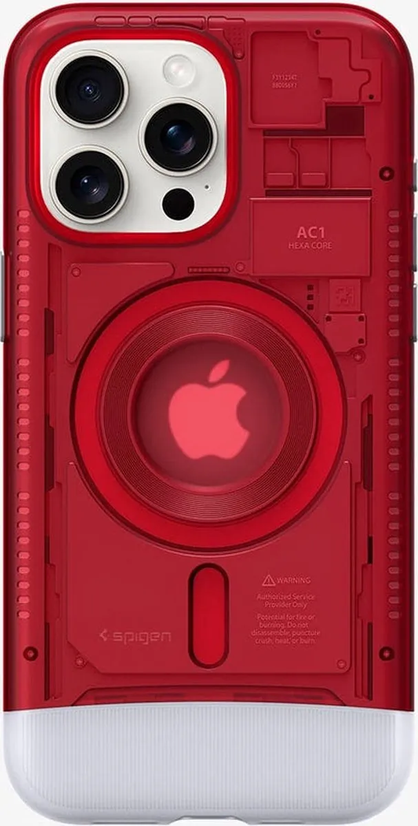 Spigen Classic C1 MagFit Hoesje iPhone 15 Pro - Rood - afbeelding 2 van 6