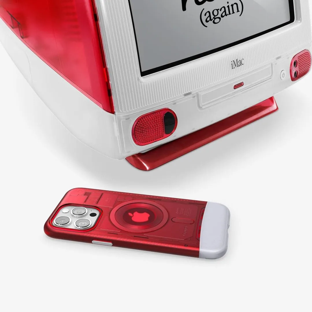 Spigen Classic C1 MagFit Hoesje iPhone 15 Pro - Rood - afbeelding 5 van 6
