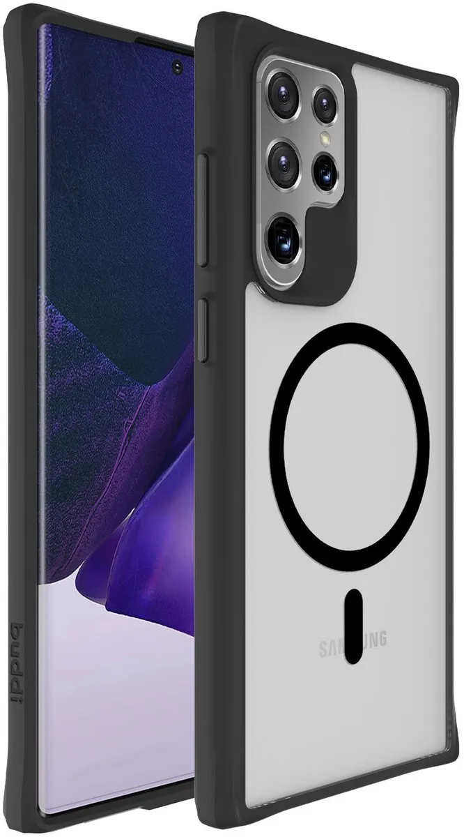 Buddi Hybrid Hoesje Samsung Galaxy S22 Ultra - MagSafe - Matte Zwart