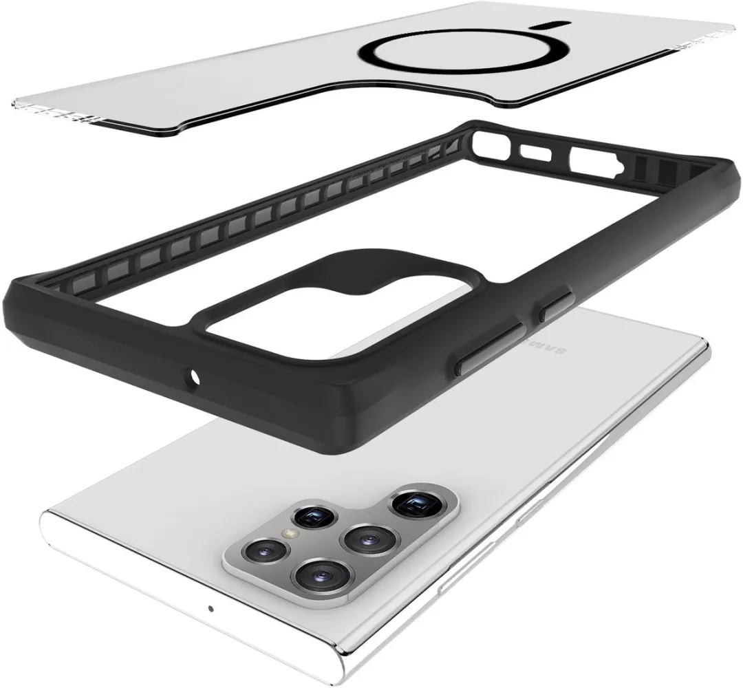 Buddi Hybrid Hoesje Samsung Galaxy S22 Ultra - MagSafe - Matte Zwart