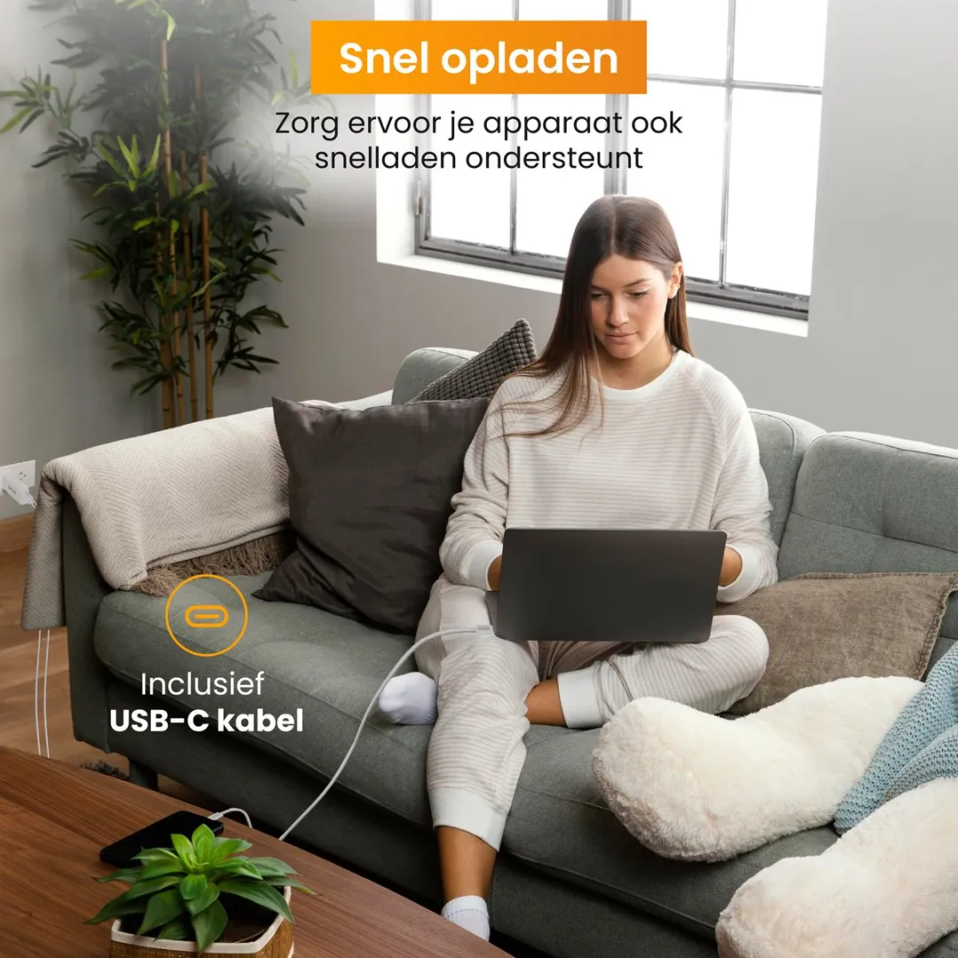 R2B USB-C Kabel 2m + USB-A/USB-C Adapter - Snellader