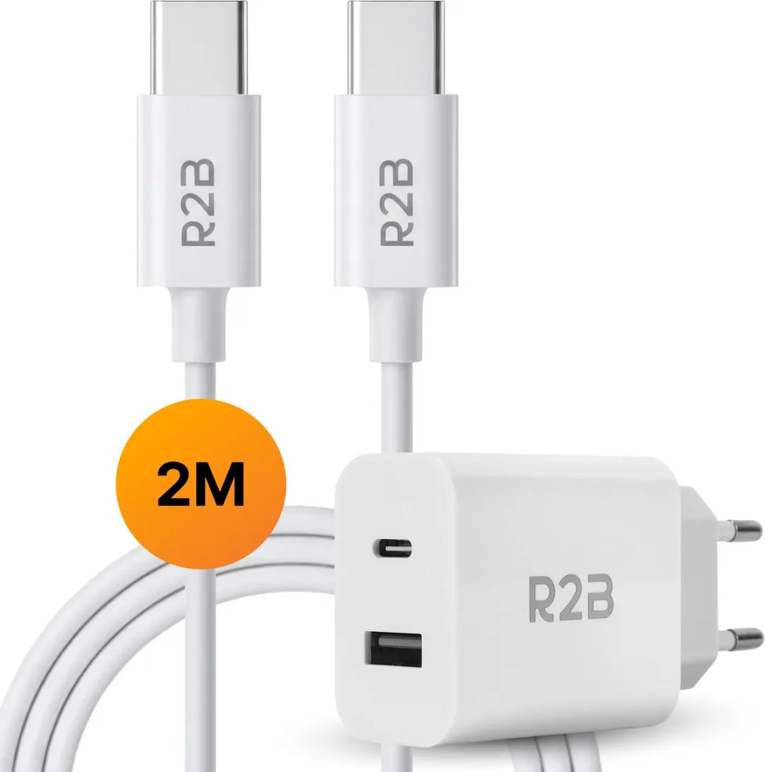 R2B USB-C Kabel 2m + USB-A/USB-C Adapter