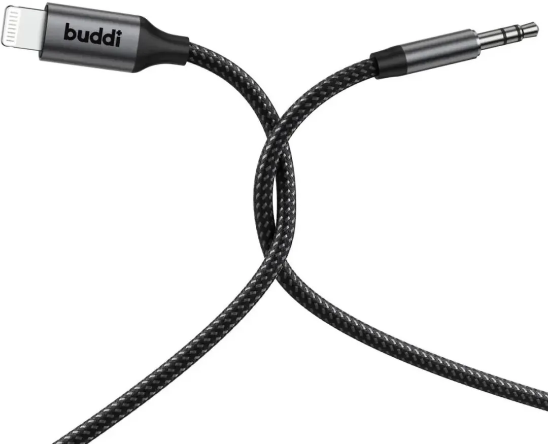 Buddi Flex BD-LA35-3M Lightning naar 3.5mm Jack Kabel - 3M - Zwart