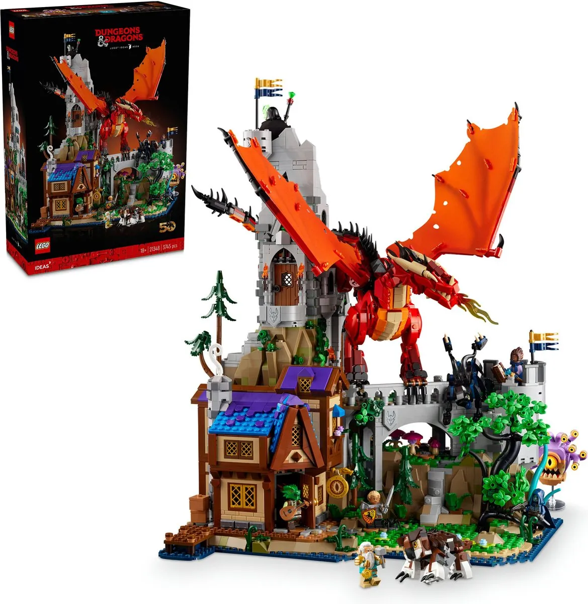 LEGO Ideas Dungeons & Dragons Rode Draak 21348 - 3745 Stukken