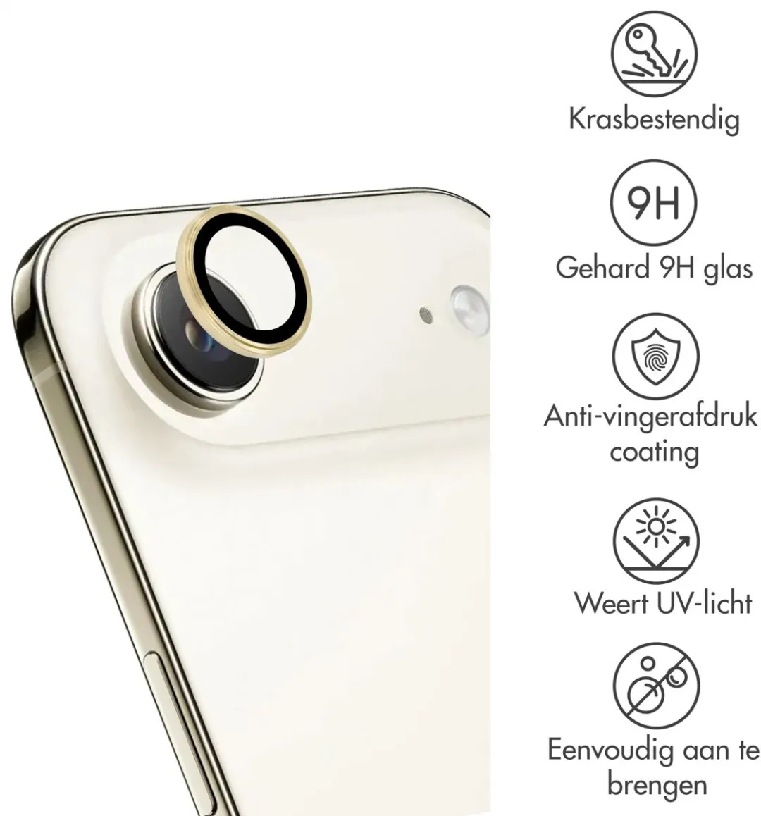 Imoshion Camera Lens Protector iPhone 17 Air - 2 Stuks - Light Gold - afbeelding 6 van 6