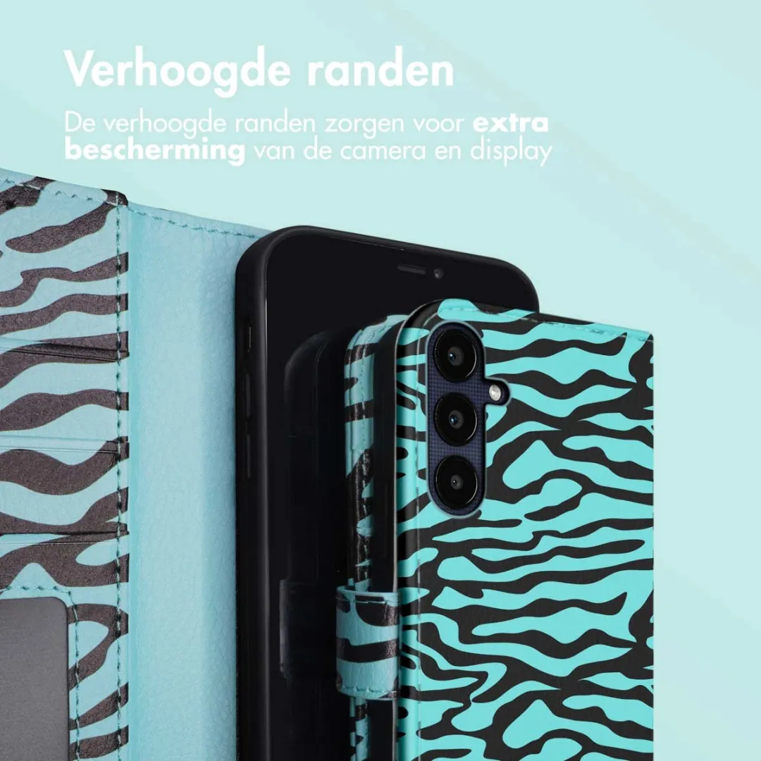 Imoshion Galaxy A35 Hoesje - Black Blue Stripes - 3 Pasjes - afbeelding 6 van 6