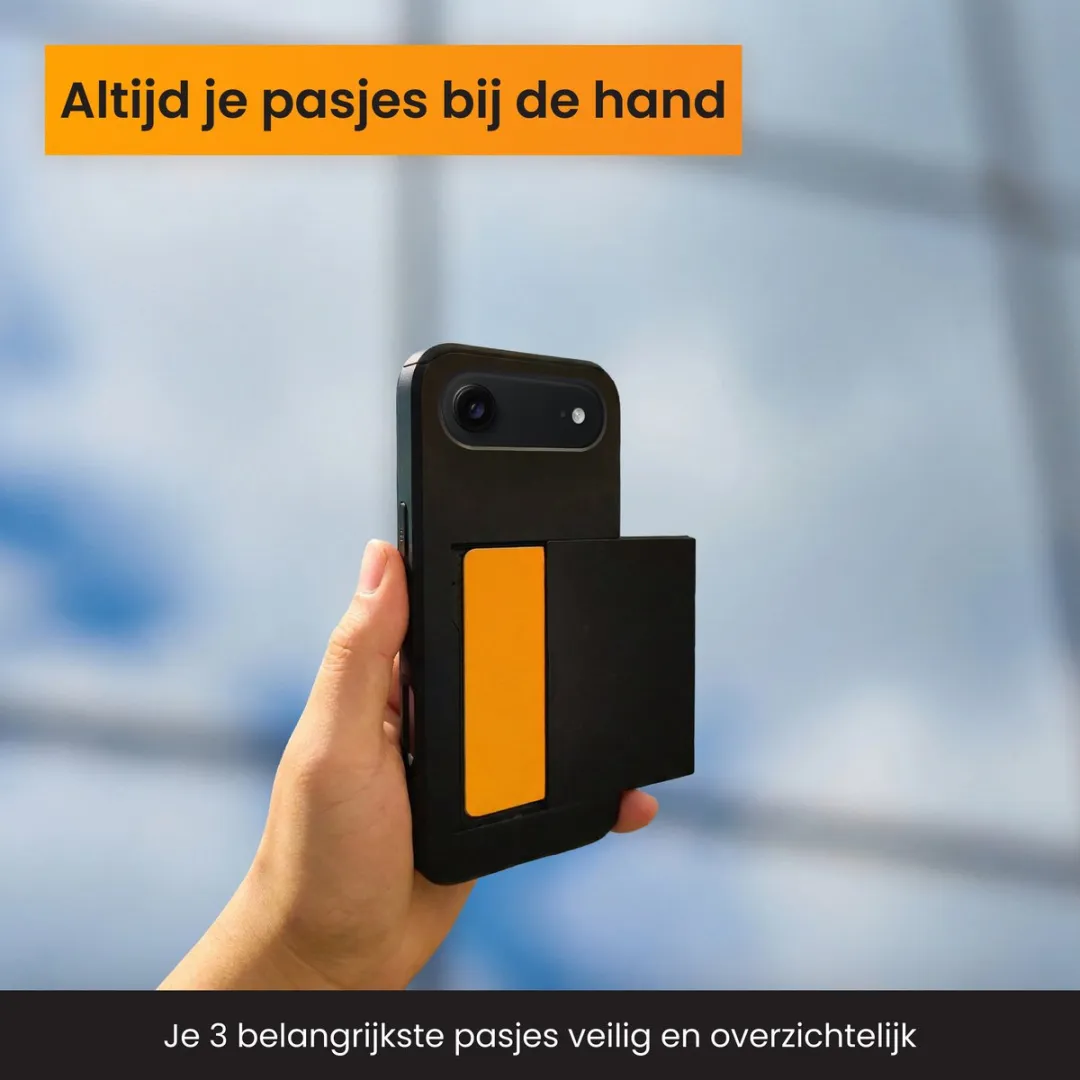 R2B iPhone 17 Air Hoesje Utrecht - 3 Pasjes - Zwart