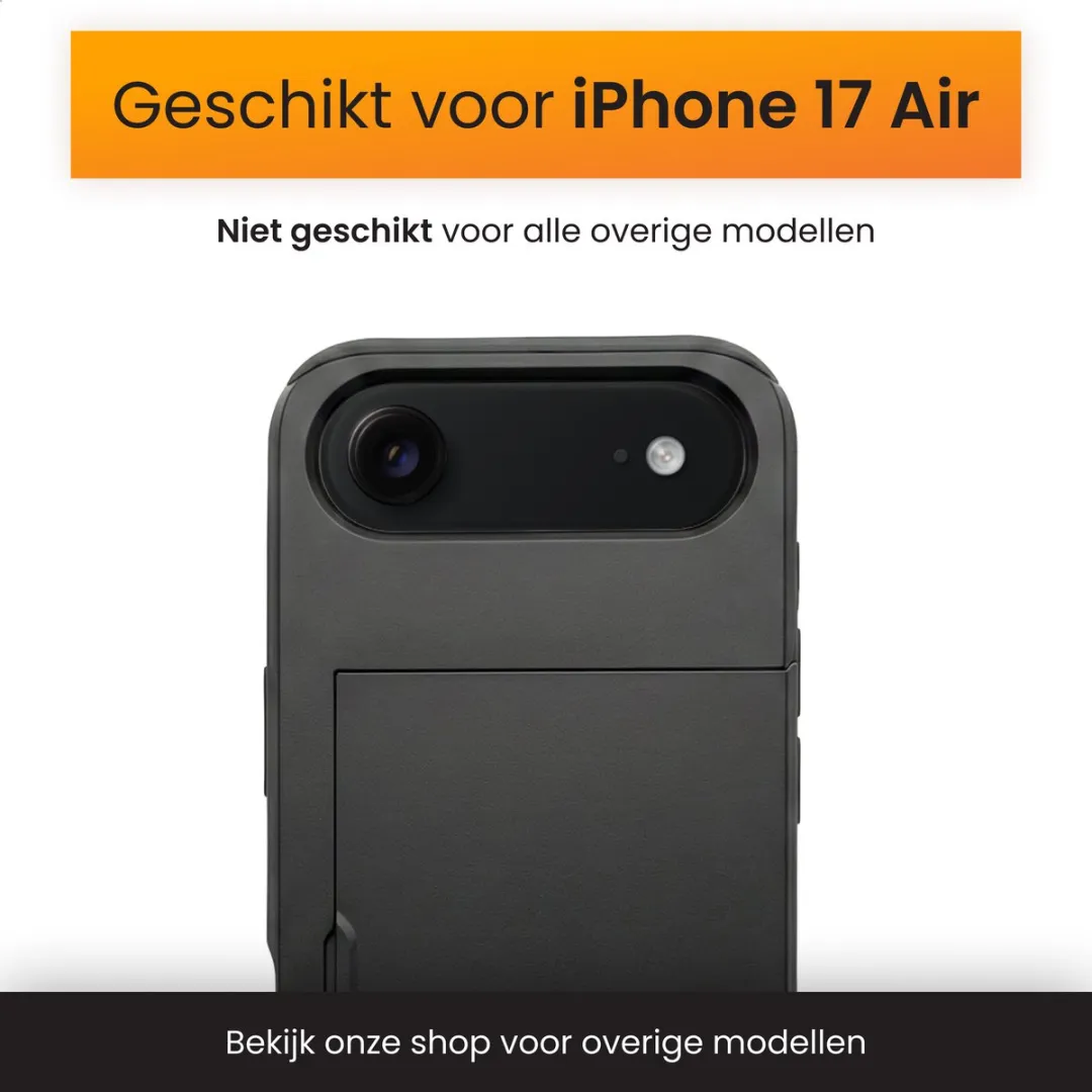 R2B iPhone 17 Air Hoesje Utrecht - 3 Pasjes - Zwart