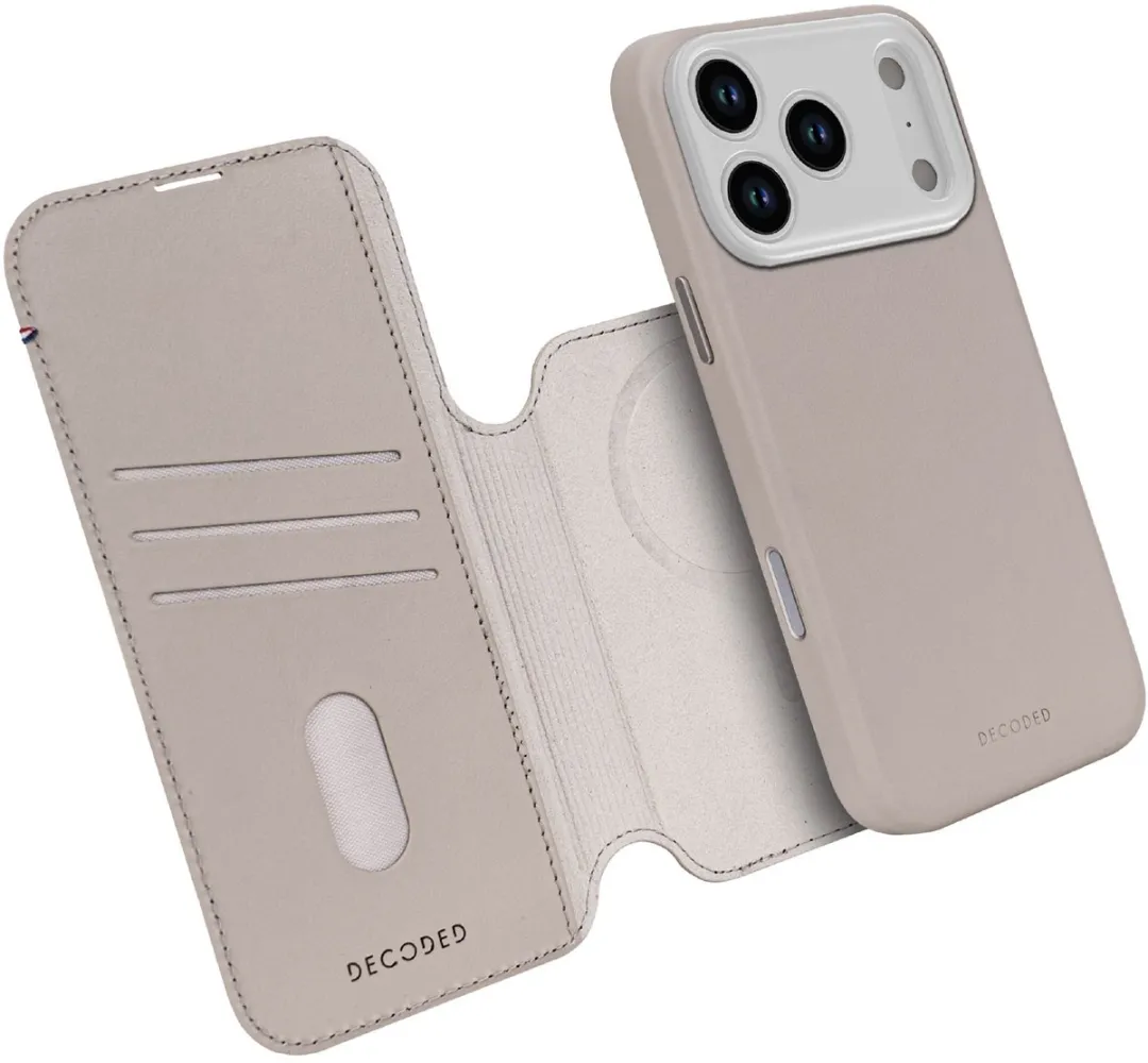 Decoded 2-in-1 Leer Hoesje DEC-I17P-2N1-BG - iPhone 17 Pro - Beige