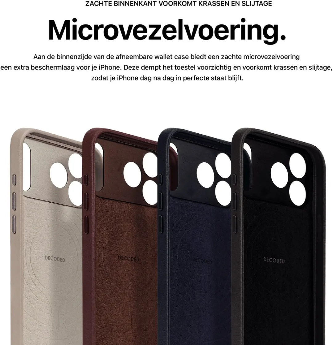 Decoded 2-in-1 Leer Hoesje DEC-I17P-2N1-BG - iPhone 17 Pro - Beige