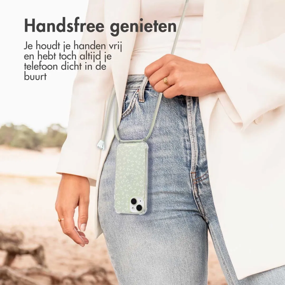 Imoshion iPhone 15 Hoesje Smoke Green Flowers