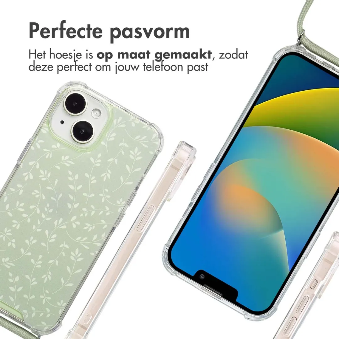 Imoshion iPhone 15 Hoesje Smoke Green Flowers