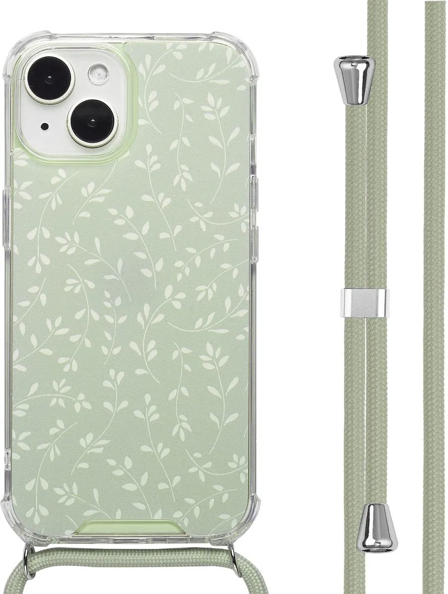 Imoshion iPhone 15 Hoesje Smoke Green Flowers