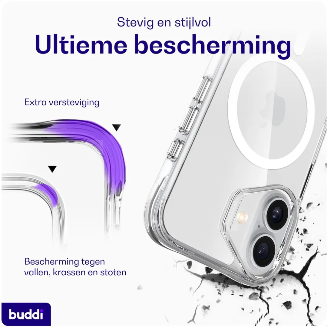 Buddi Core iPhone 17 Hoesje - MagSafe - Matte Transparant