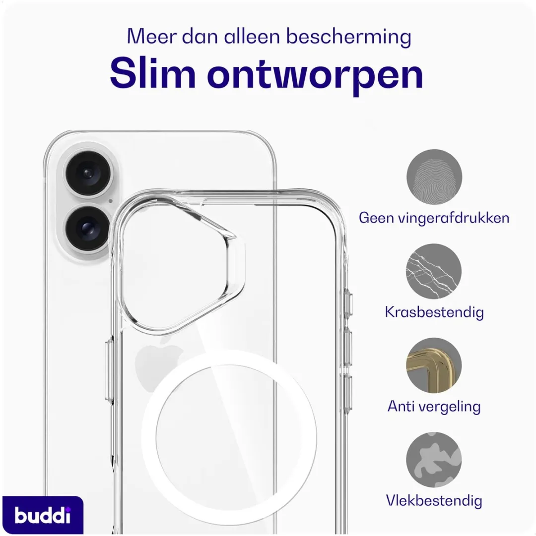 Buddi Core iPhone 17 Hoesje - MagSafe - Matte Transparant - afbeelding 6 van 6