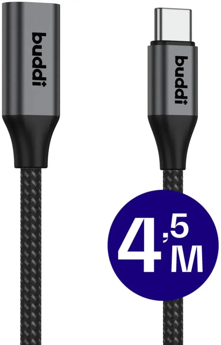 Buddi Flex USB-C Verlengkabel Female naar Male 60W