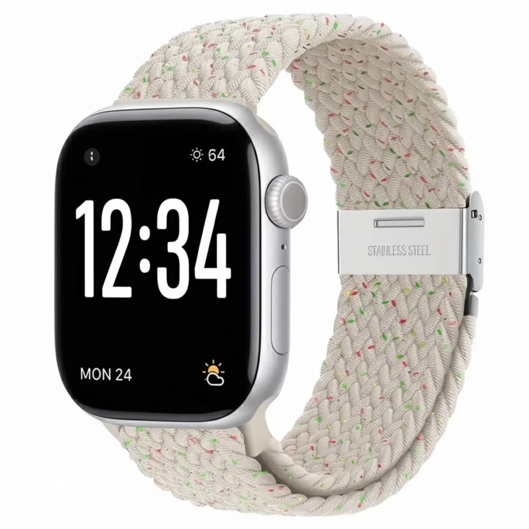 NUVEX Lichtgouden Nylon Horlogeband Apple Watch