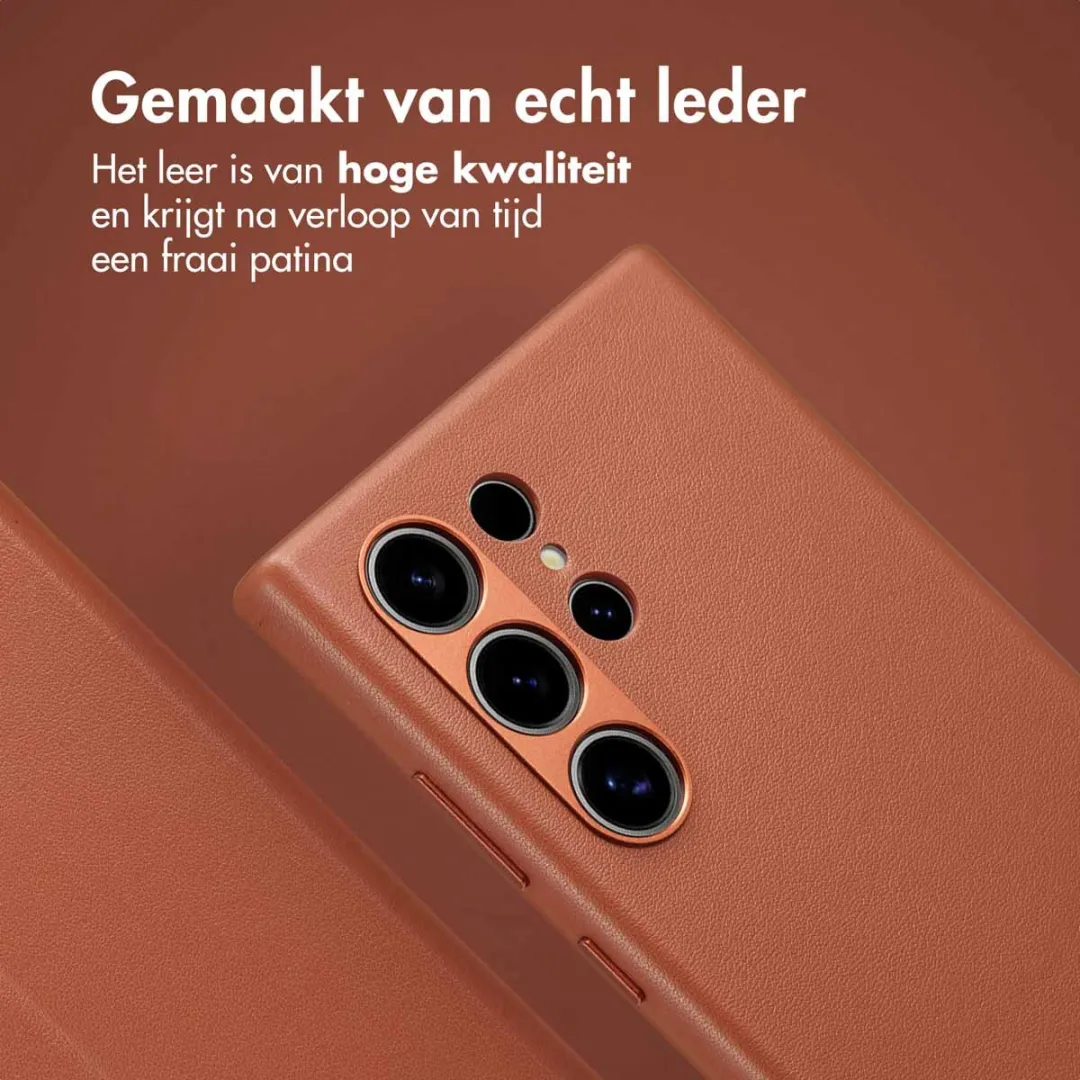 Accezz Hoesje Samsung Galaxy S24 Ultra Leather Bookcase 2-in-1 - Bruin