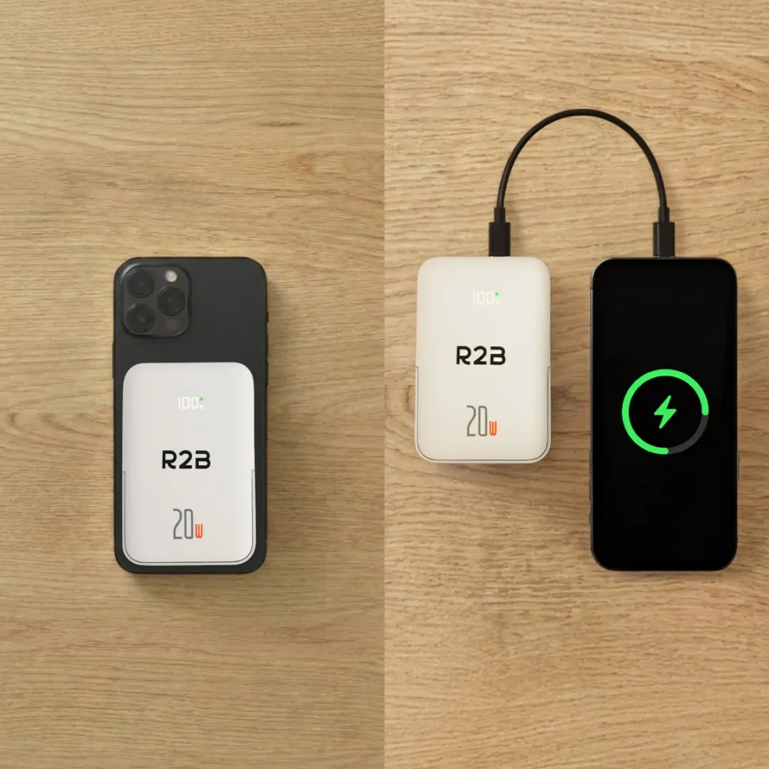 R2B ACQ15 Draadloze Powerbank 10000mAh - Wit