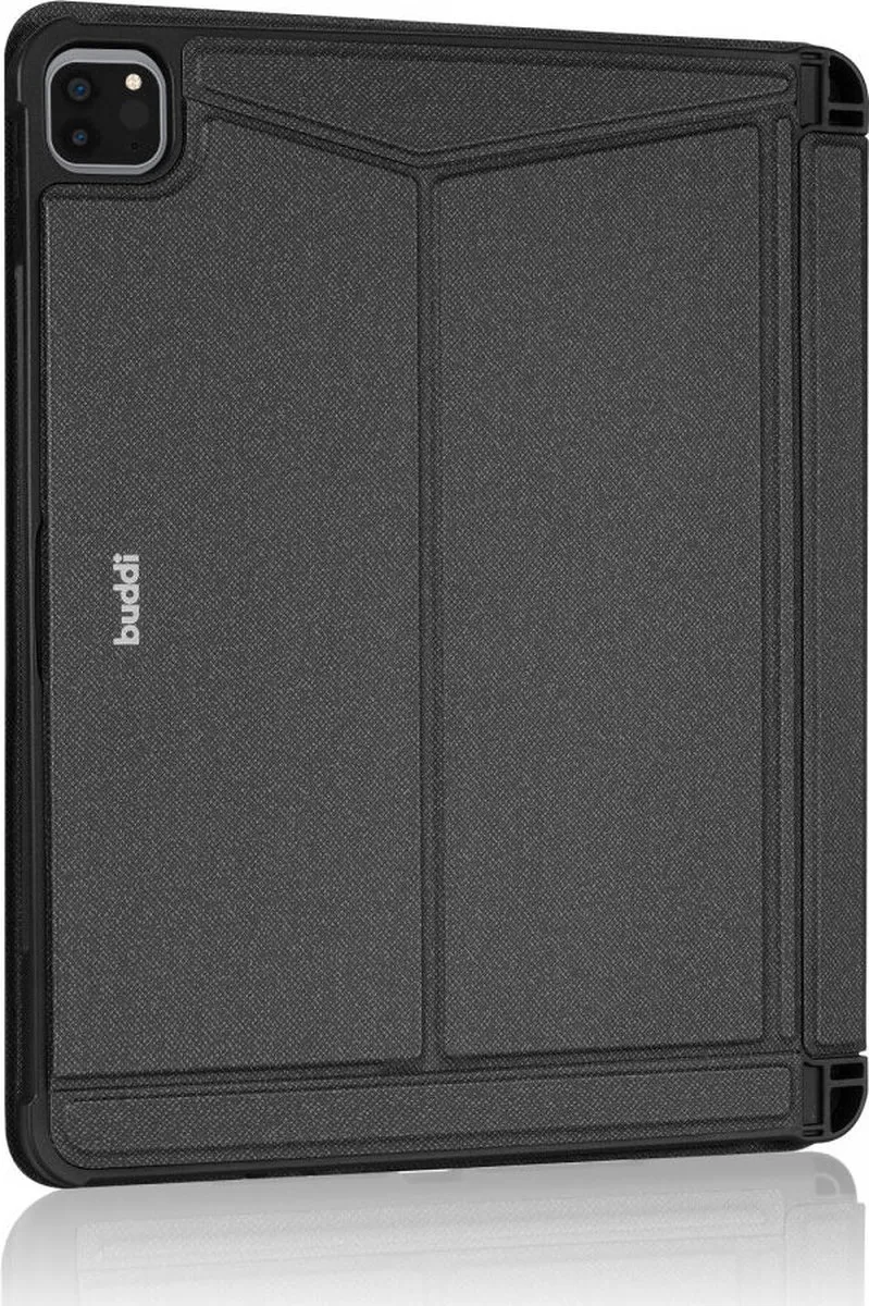 Buddi Thorn Hoes met QWERTY Toetsenbord voor Apple iPad Pro 12.9 (2018/2020/2021/2022) | Beschermhoes | Bluetooth 5.0 | met Penhouder | Book Case | Magnetisch Uitneembaar | Trackpad | Zwart/Grijs