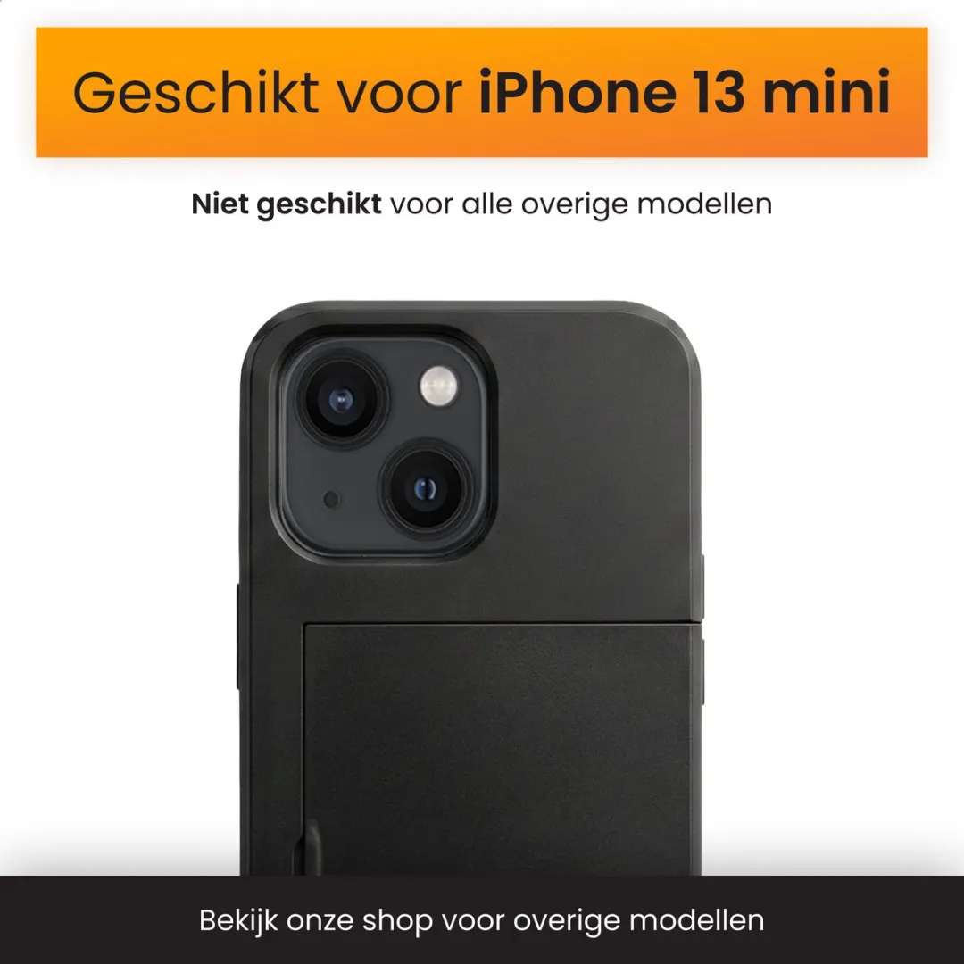 R2B iPhone 13 Mini Hoesje Utrecht - 3 Pasjes - Zwart