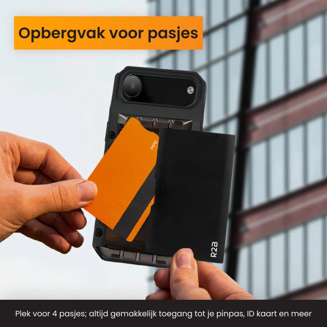 R2B iPhone 17 Air Hoesje Zeist - 4 Pasjes - Zwart