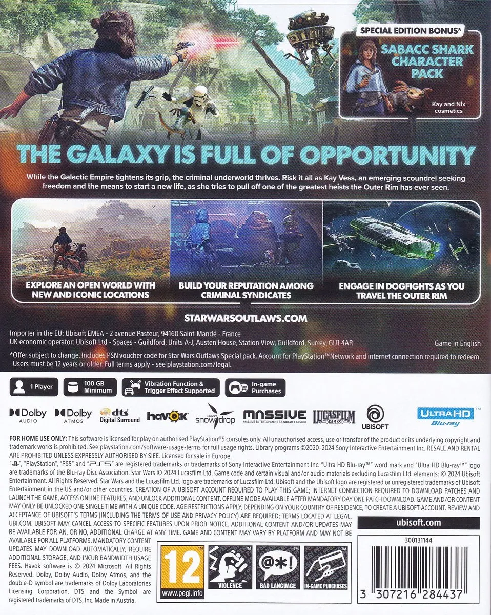 Ubisoft Star Wars Outlaws Special Edition PS5