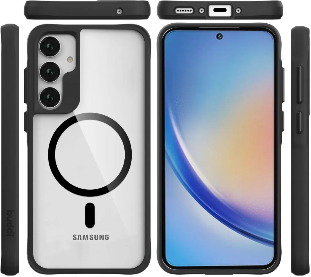 Buddi Hybrid Hoesje Samsung Galaxy A35 - MagSafe - Transparant Zwart