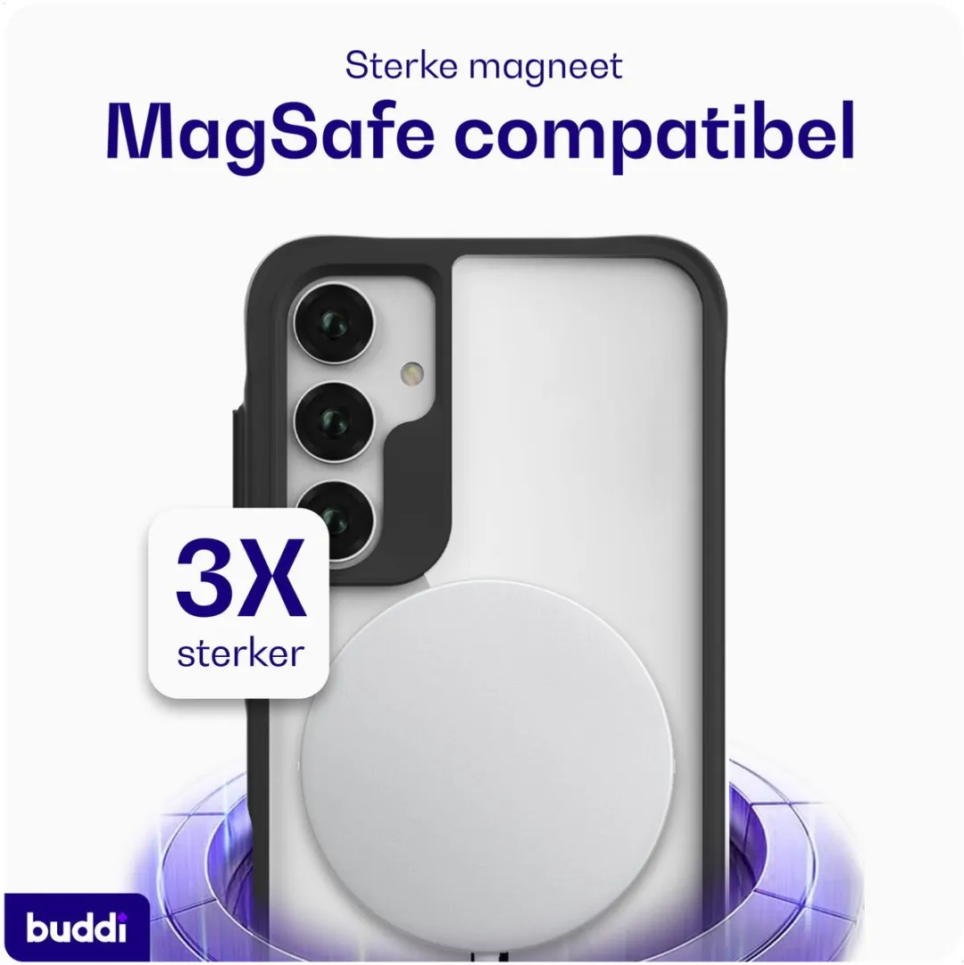 Buddi Hybrid Hoesje Samsung Galaxy A35 - MagSafe - Transparant Zwart