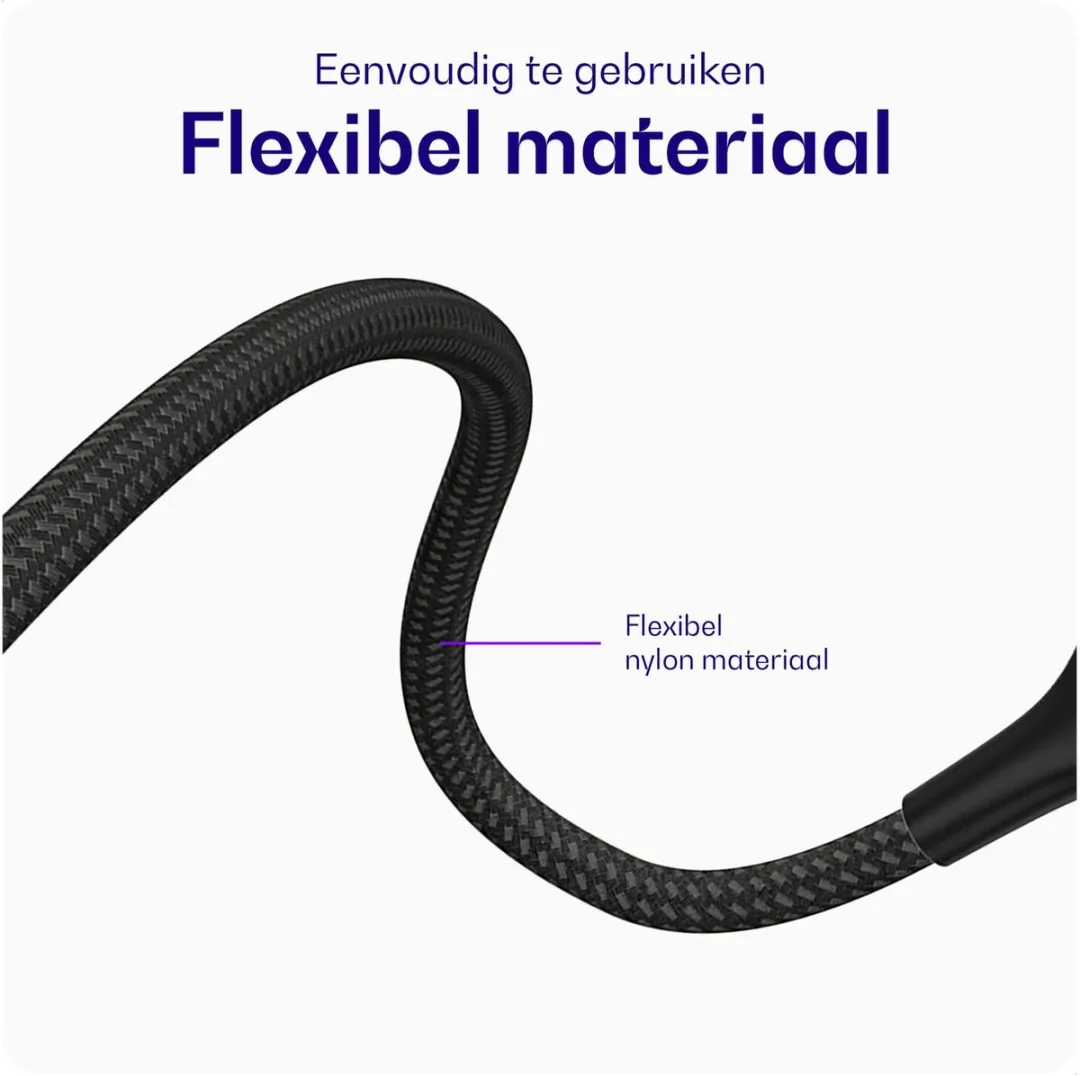 Buddi Flex USB-A naar Micro-USB Kabel 12W 2M - Zwart