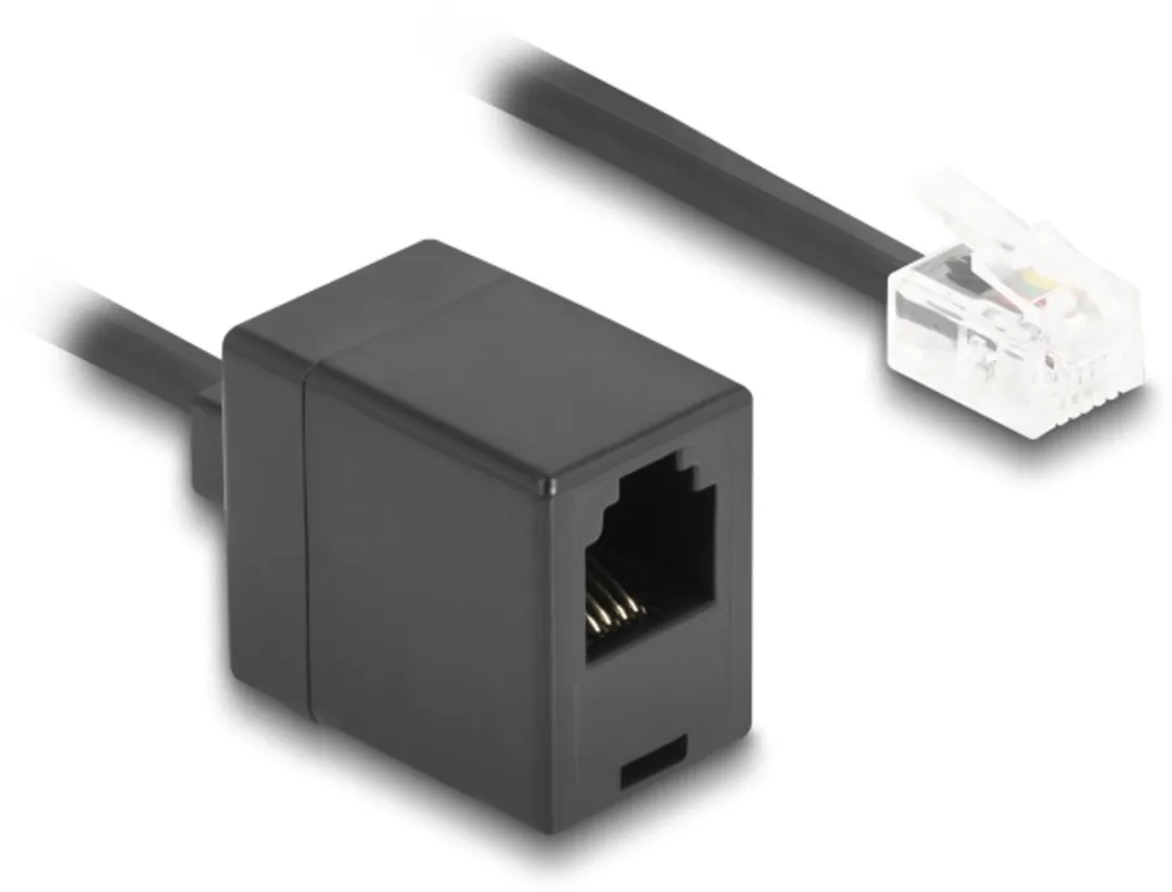 Delock Telefoonkabel RJ11 RJ11 2m - Zwart