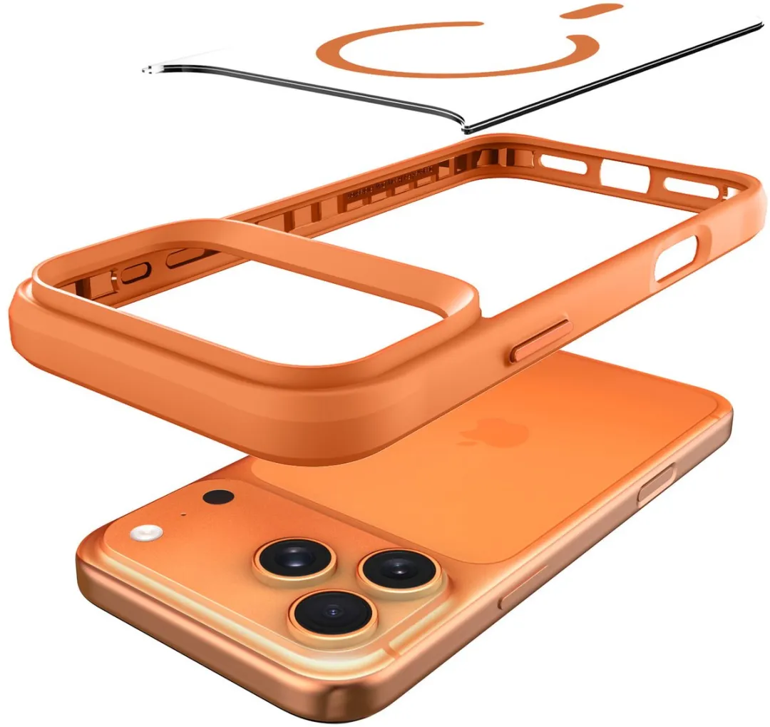 Buddi Hybrid Hoesje iPhone 17 Pro Max - Transparant Oranje