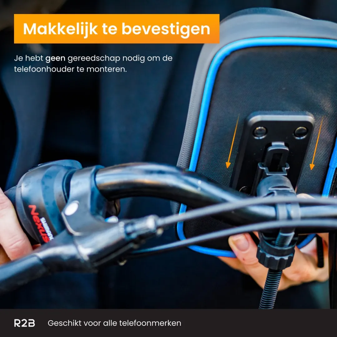 R2B Telefoonhouder Fiets Den Haag - Waterdicht - Zwart/Blauw