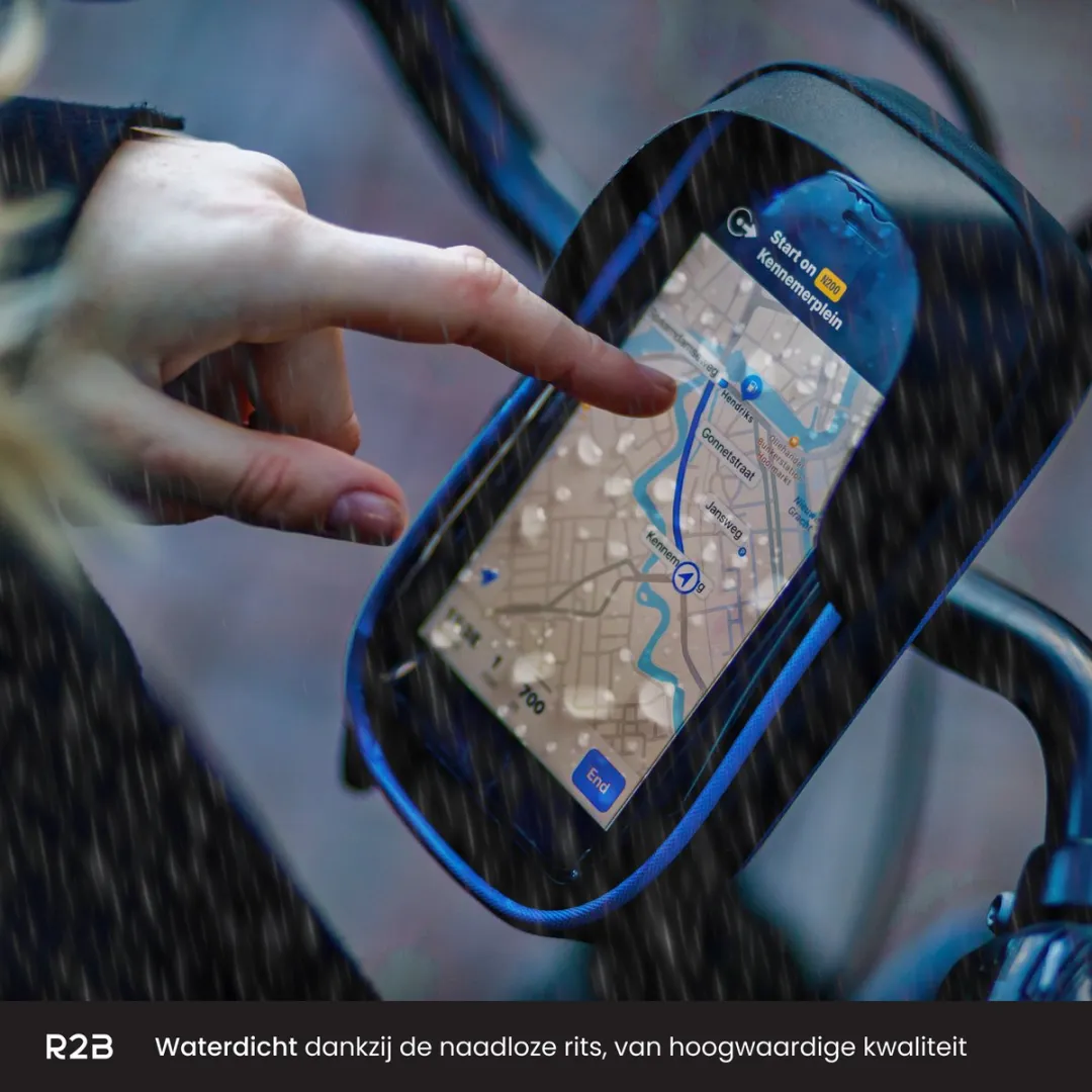 R2B Telefoonhouder Fiets Den Haag - Waterdicht - Zwart/Blauw