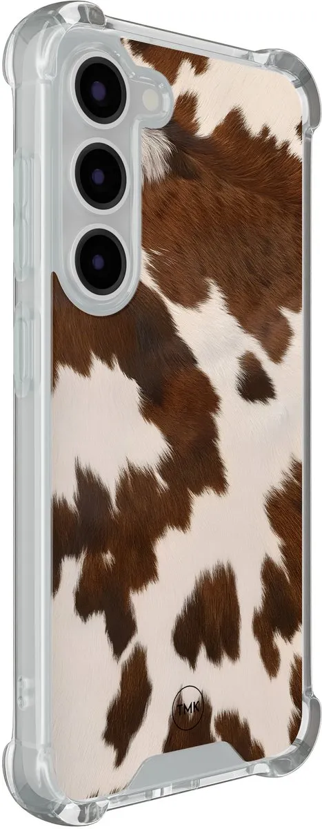 Casevibes Shockproof Hoesje Samsung Galaxy S23 - Cow Vibe - Bruin