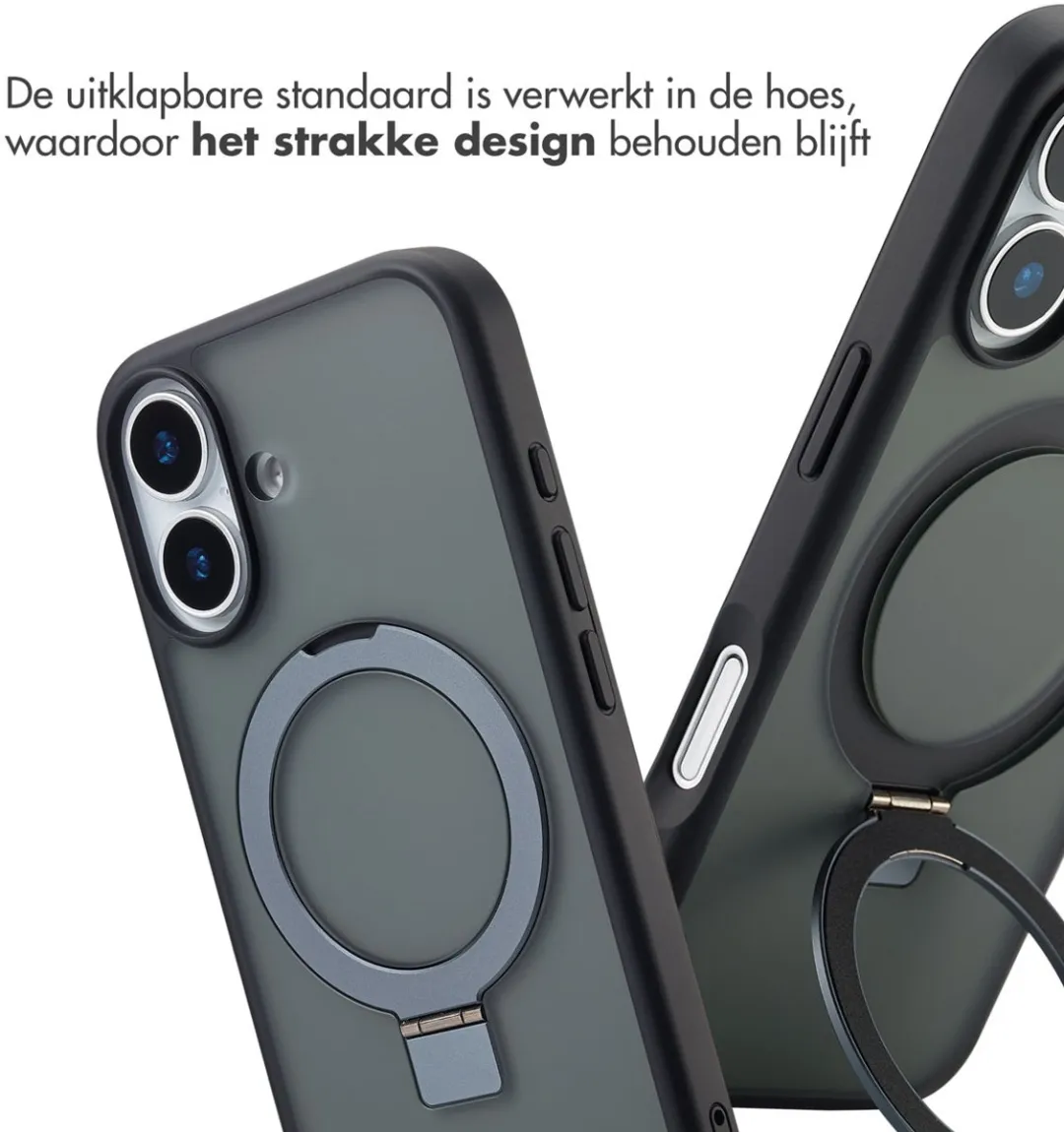 Accezz iPhone 17 MagSafe Hoesje - Ring Stand - Zwart