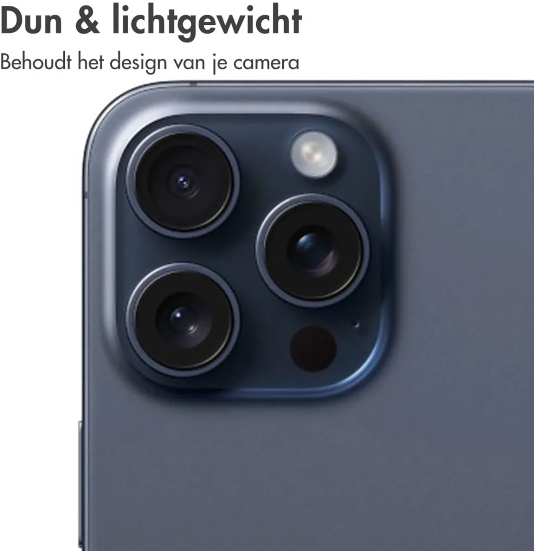 Imoshion Camera Lens Protector iPhone 15 Pro Max - 2 Stuks - Blauw Titanium