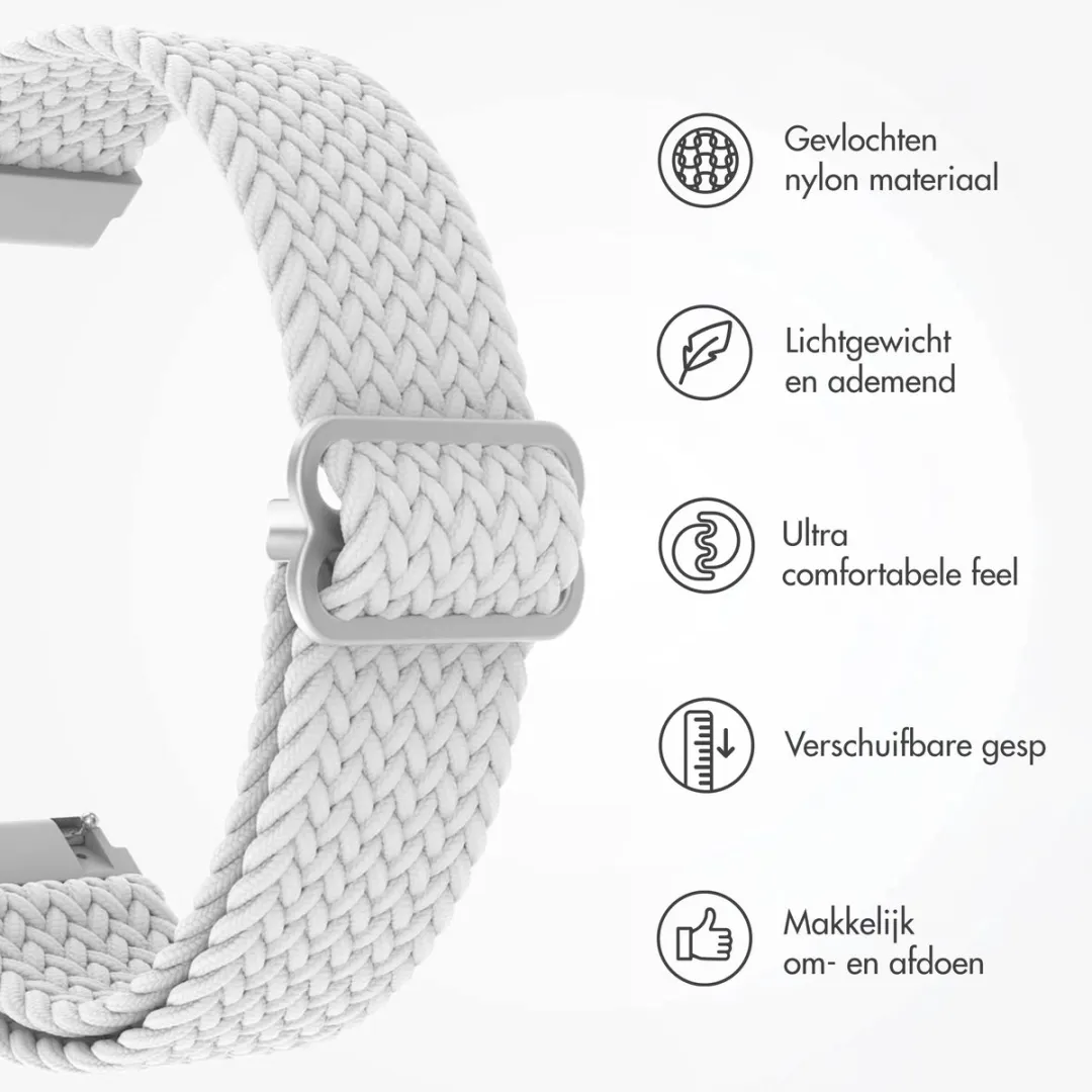 Imoshion Nylon Geweven Smartwatchband 20mm - Wit